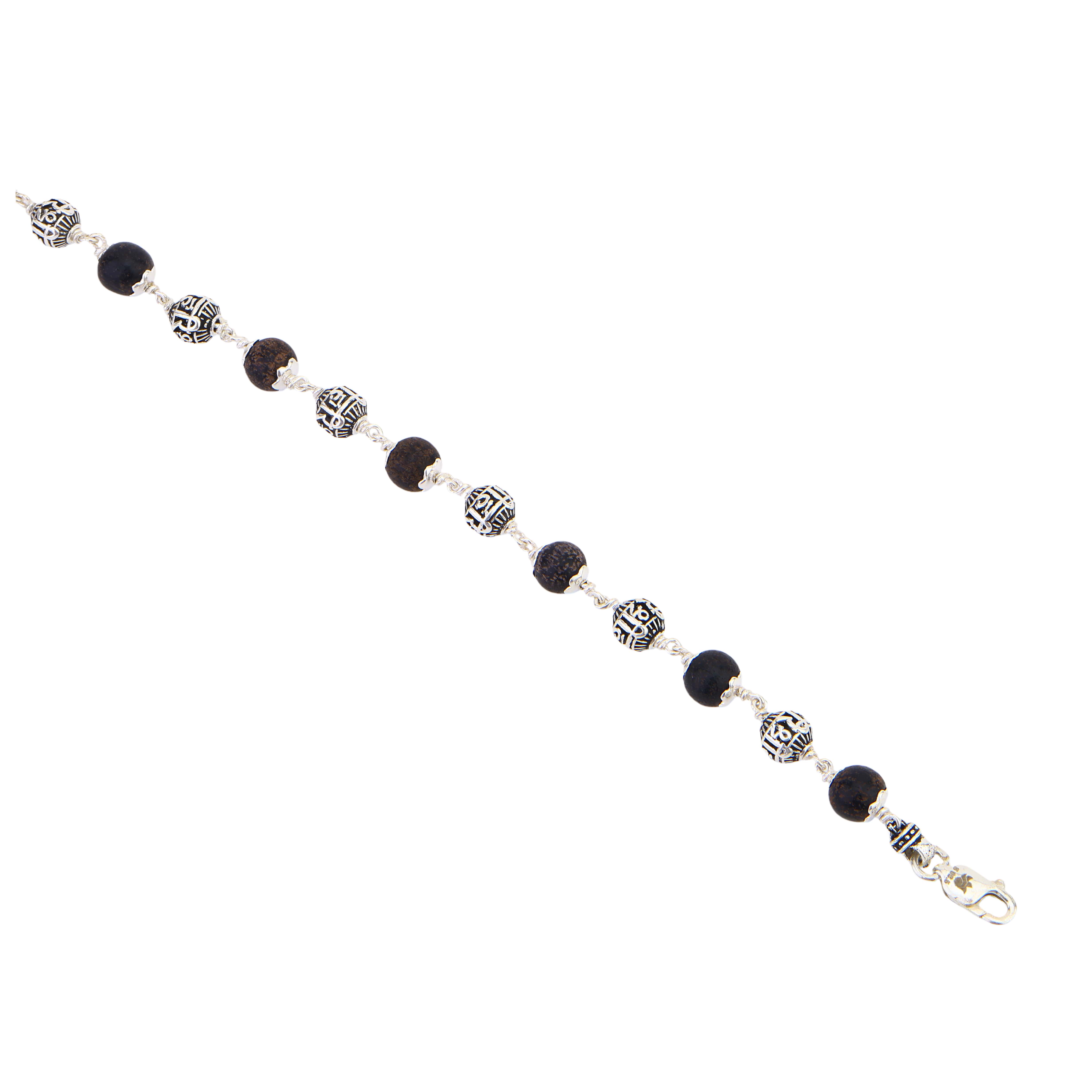 Karungali with Shree Hari Silver Bracelet