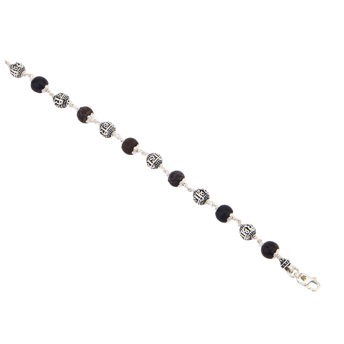 Karungali with Shree Hari Silver Bracelet