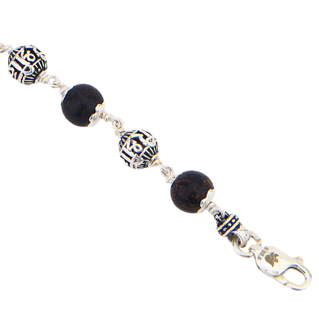 Karungali with Shree Hari Silver Bracelet