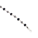 Karungali with Heavy Bead Silver Bracelet