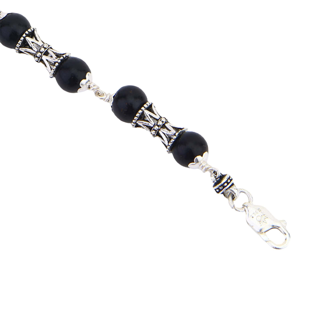 Karungali with Damru Silver Bracelet