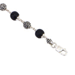 Karungali Silver Oval Beads Bracelet
