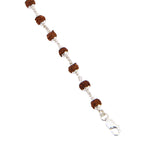 Om Namah Shivay Rudraksha Silver Mala