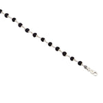 Black Rudraksha Bracelet with Silver Beads (8–9 MM)