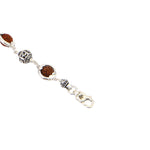 Rudraksha Capping Silver Jay Shree Ram Silver Bracelet