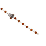 Rudraksha Silver Trishul Damru Bracelet