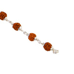 Rudraksha Silver Trishul Damru Bracelet