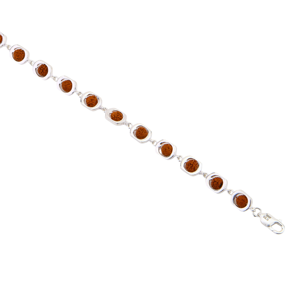 Rudraksha Silver Round Orbit Bracelet