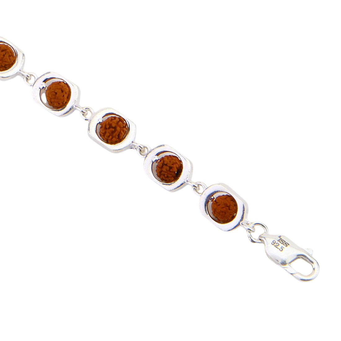 Rudraksha Silver Round Orbit Bracelet