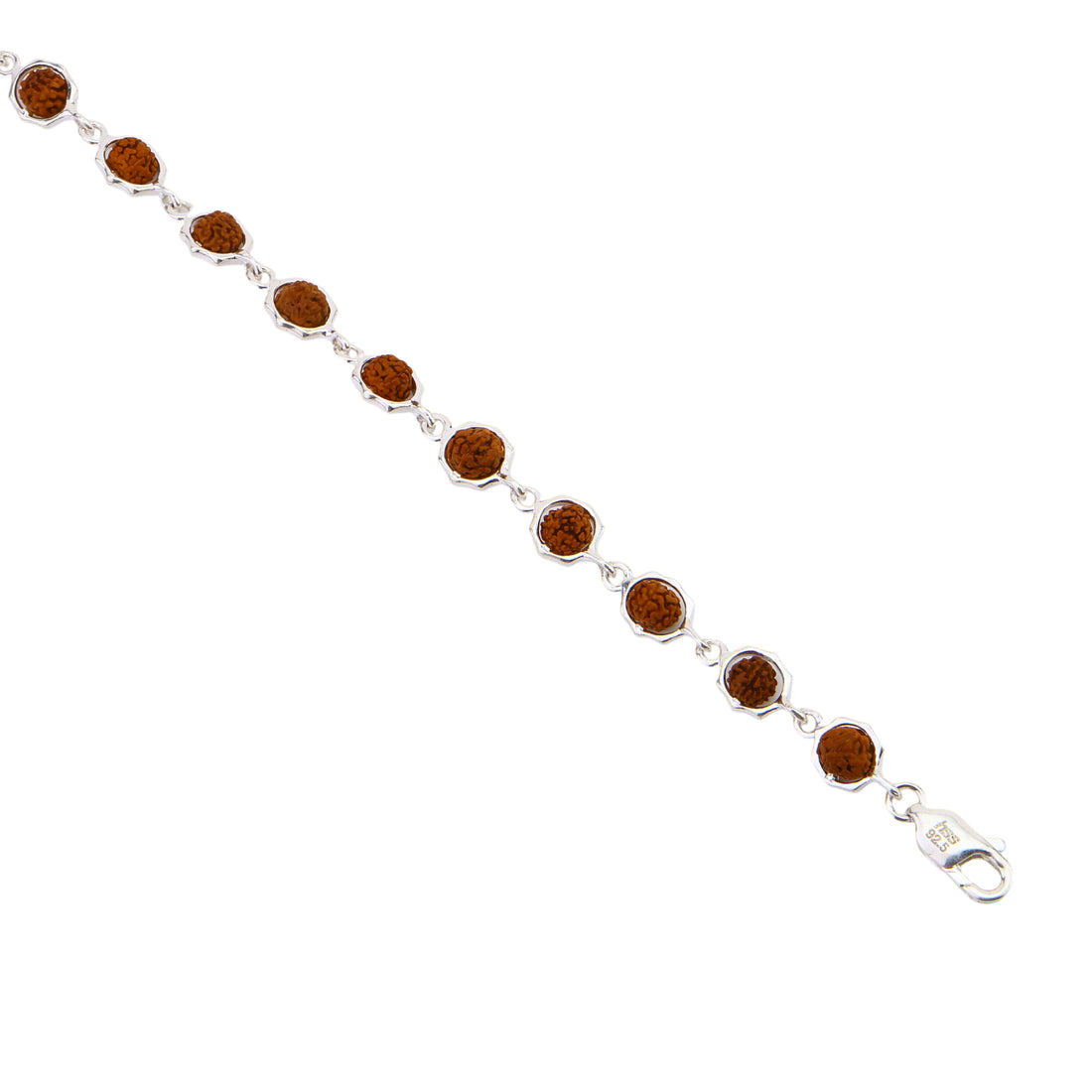 Rudraksha Silver Star Frame Beads Bracelet