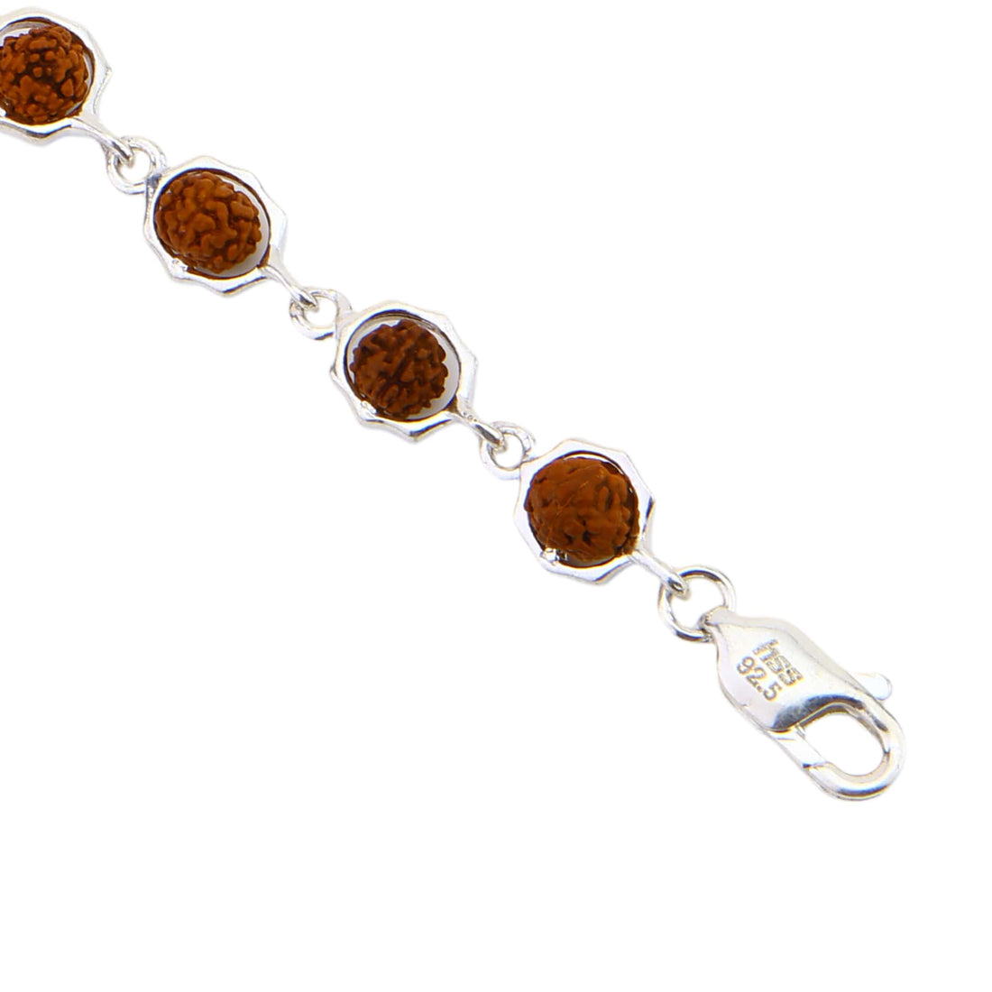 Rudraksha Silver Star Frame Beads Bracelet