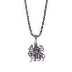 Maa Durga Silver Pendant