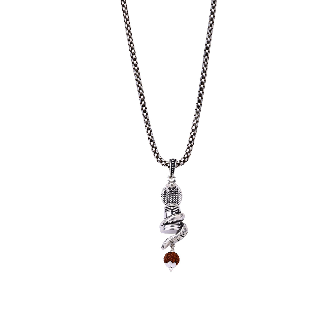 Sheshnag Shivling Rudraksha Silver Pendant