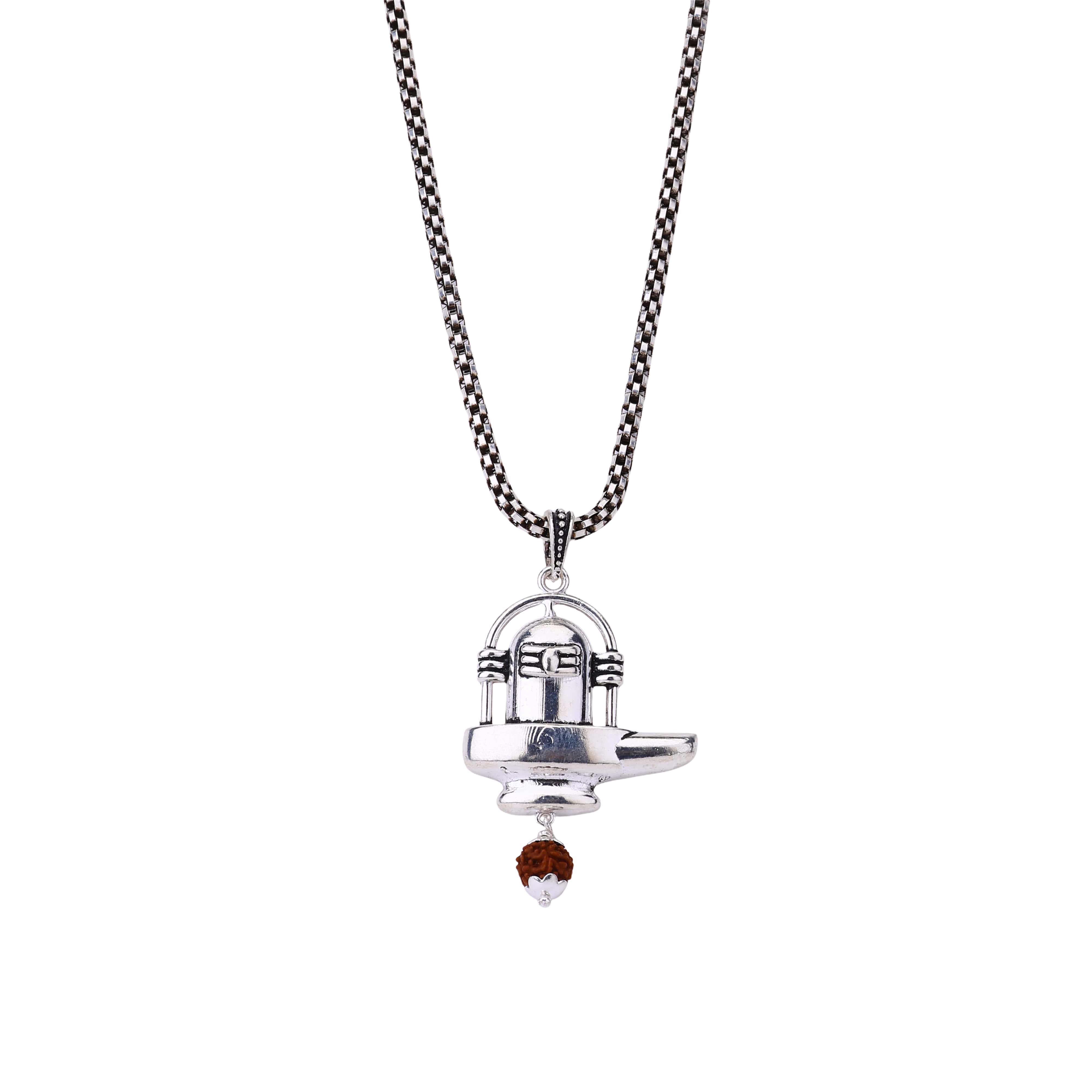 Spiritual Shivling Rudraksha Silver Pendant