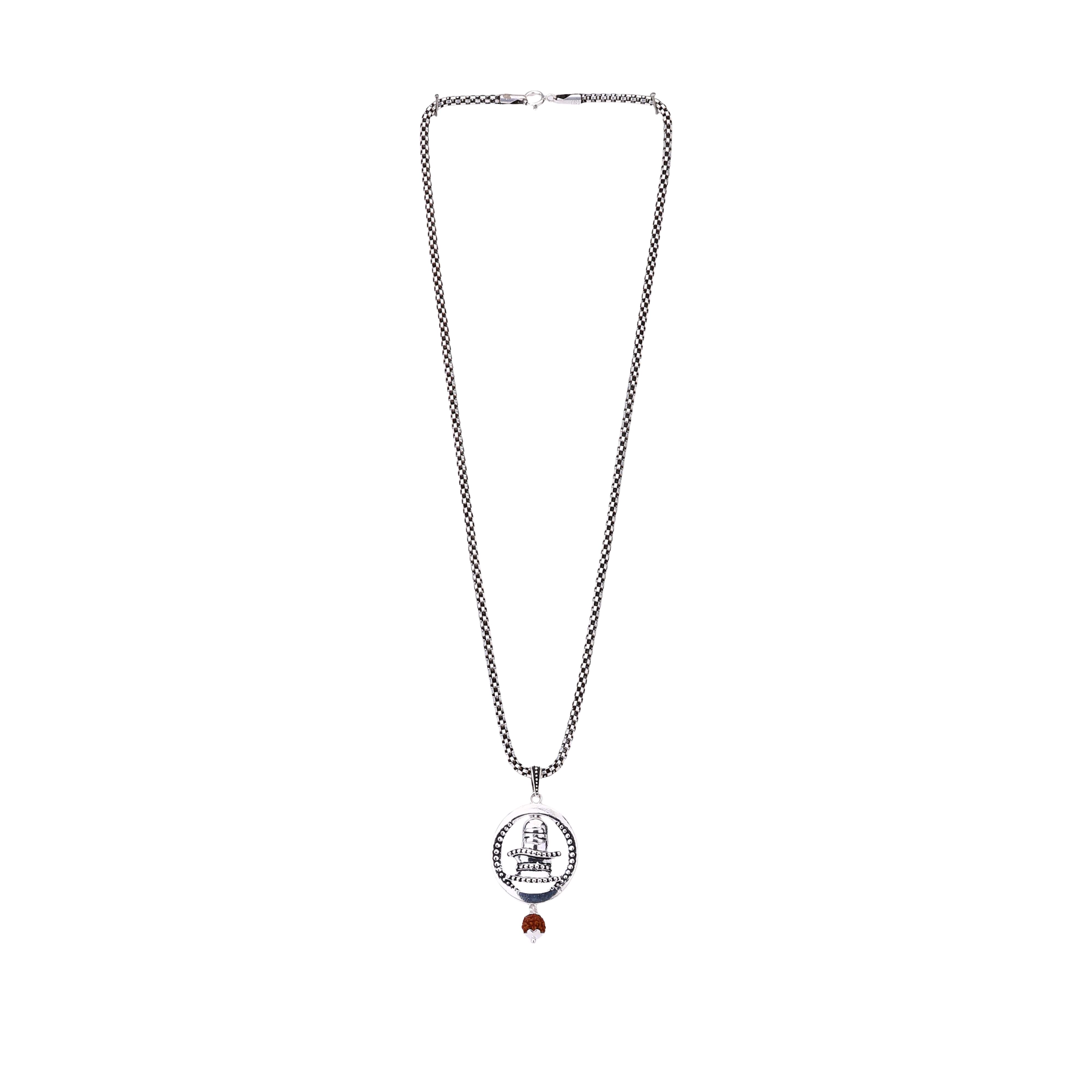 Divine Shivling Rudraksha Silver Pendant
