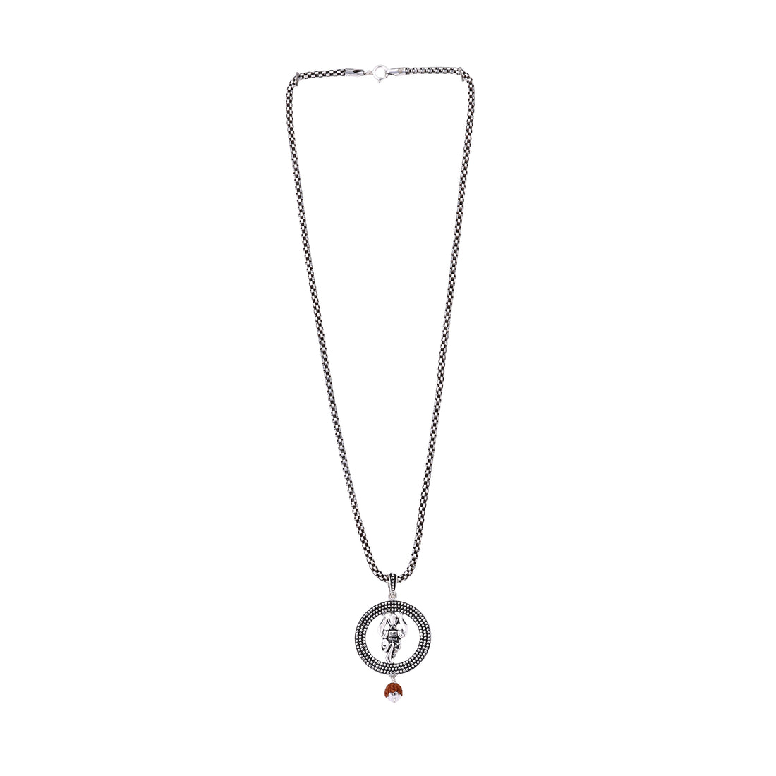 Trishul Rudraksha Silver Pendant