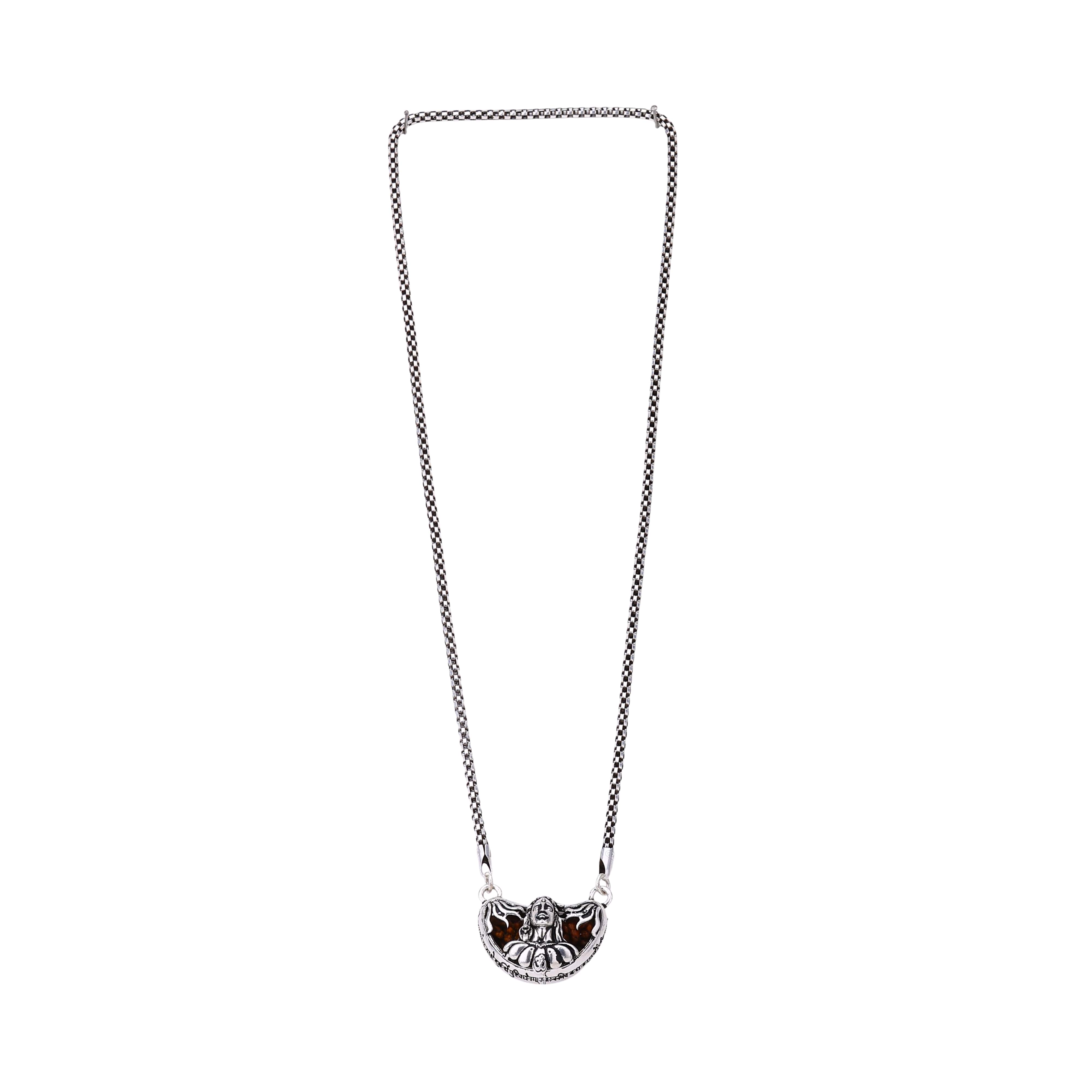 1 Mukhi Rudraksha with Adiyogi Silver Cap Pendant