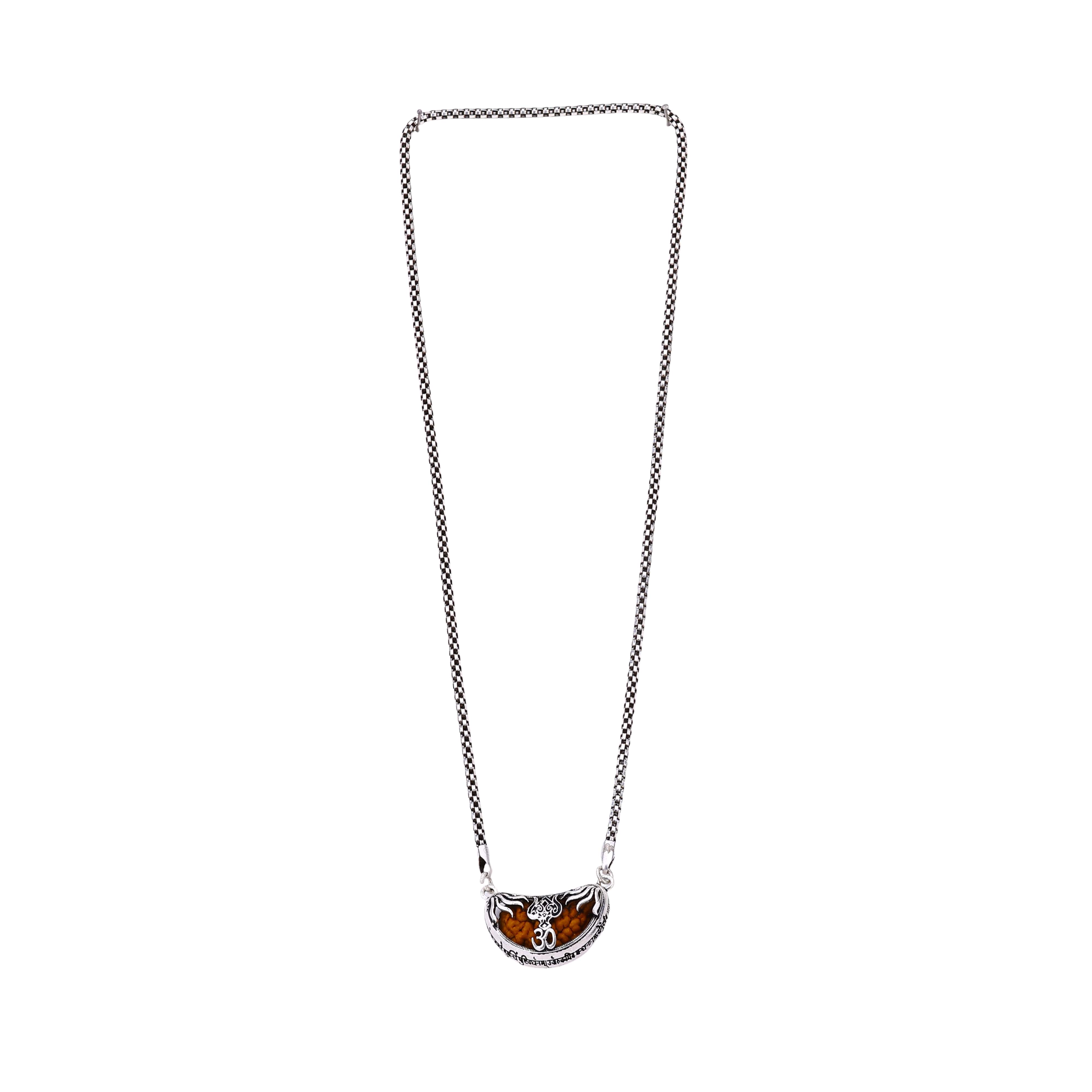 1 Mukhi Rudraksha with Trishul Silver Cap Pendant