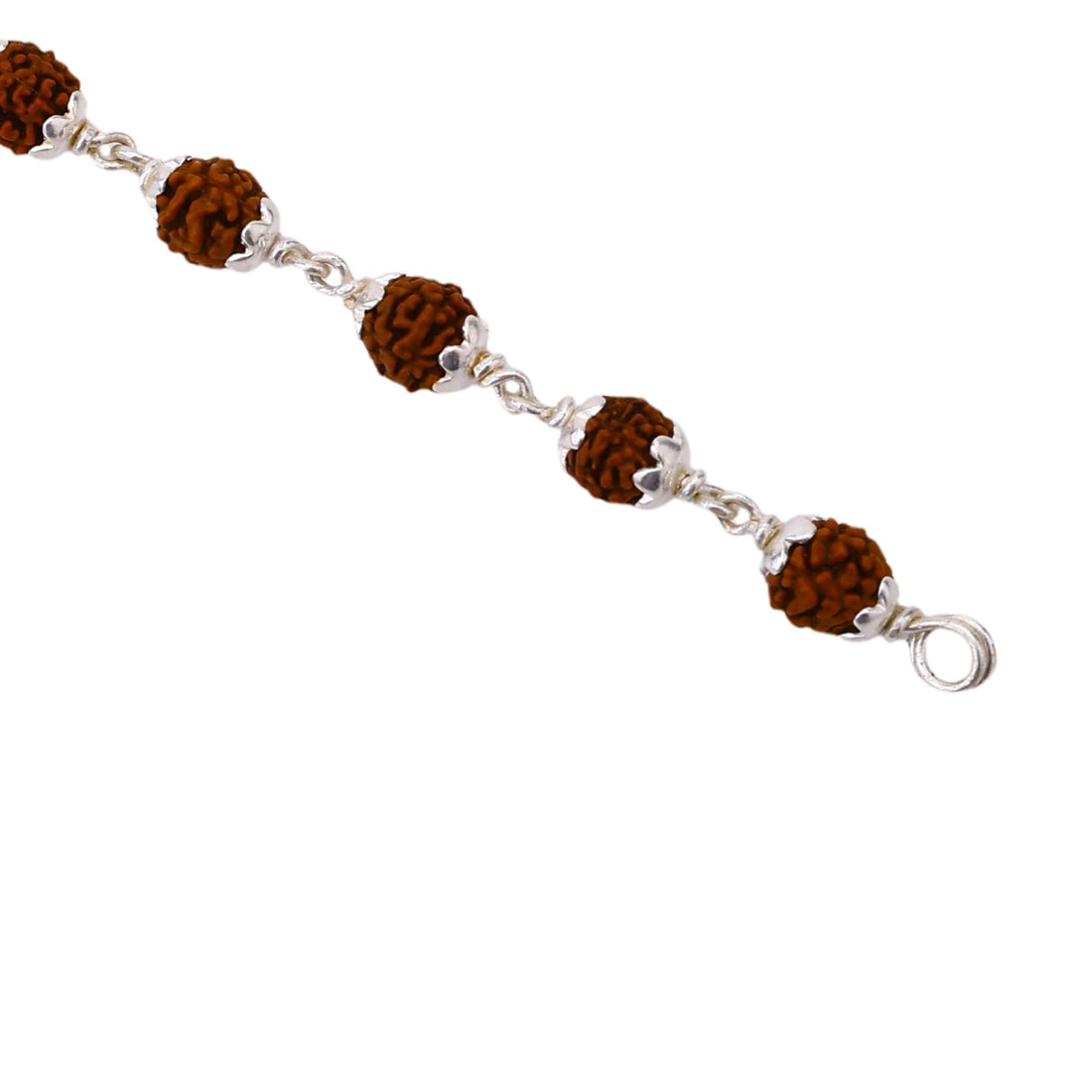 Rudraksha and Mahakal Broach Silver Bracelet