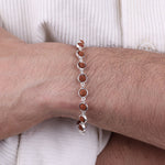 Pure 92.5 Silver Round Frame Rudraksha Bracelet