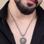 Sacred Surya Om Rudraksha Silver Pendant