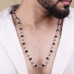 Orignal Karungali Silver Mala with Oval Beads