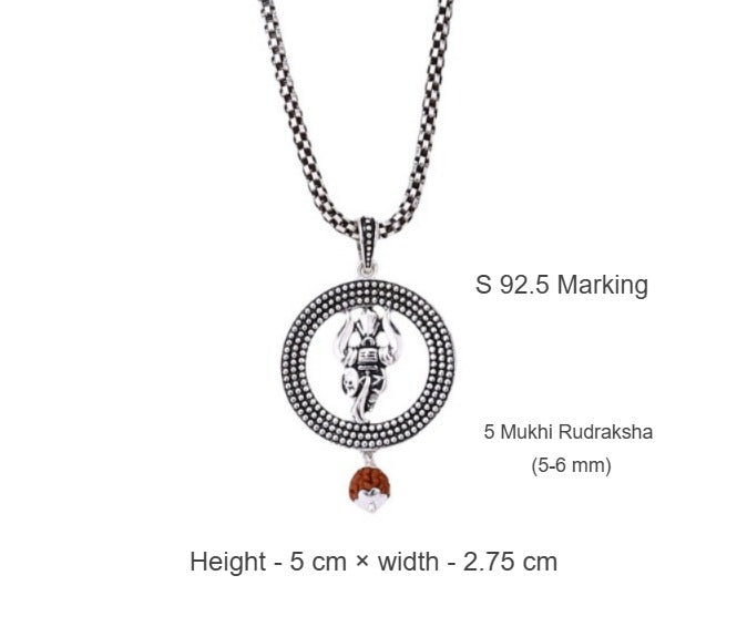 Trishul Rudraksha Silver Pendant