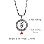 Trishul Rudraksha Silver Pendant