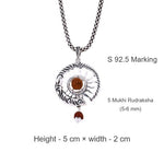 Surya Rudraksha Silver Pendant