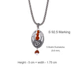 Om Rudraksha Beads Silver Pendant