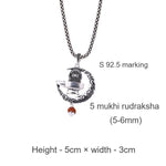 Authentic Shiva Trishul Rudraksha Silver Pendant