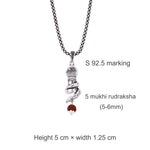Sheshnag Shivling Rudraksha Silver Pendant