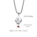 Shiva Trishul Damru with Rudraksha Silver Pendant