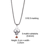 Om Trishul Mahakal Rudraksha Silver Pendant
