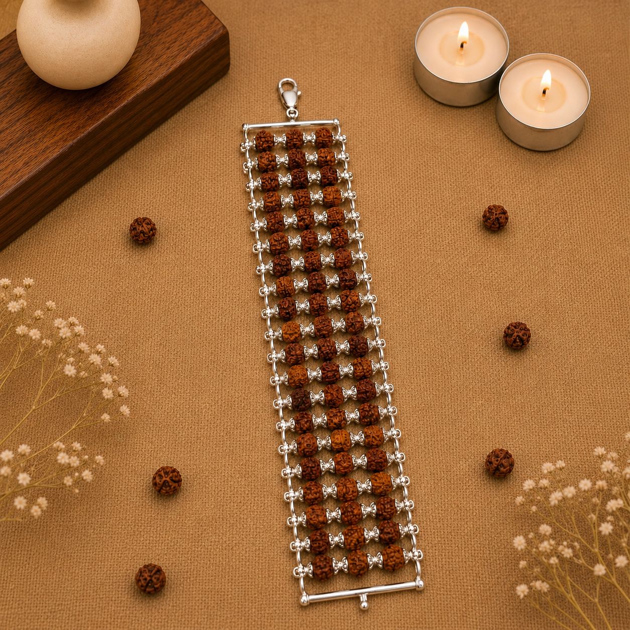 Rudraksha  Three Line  Bracelet