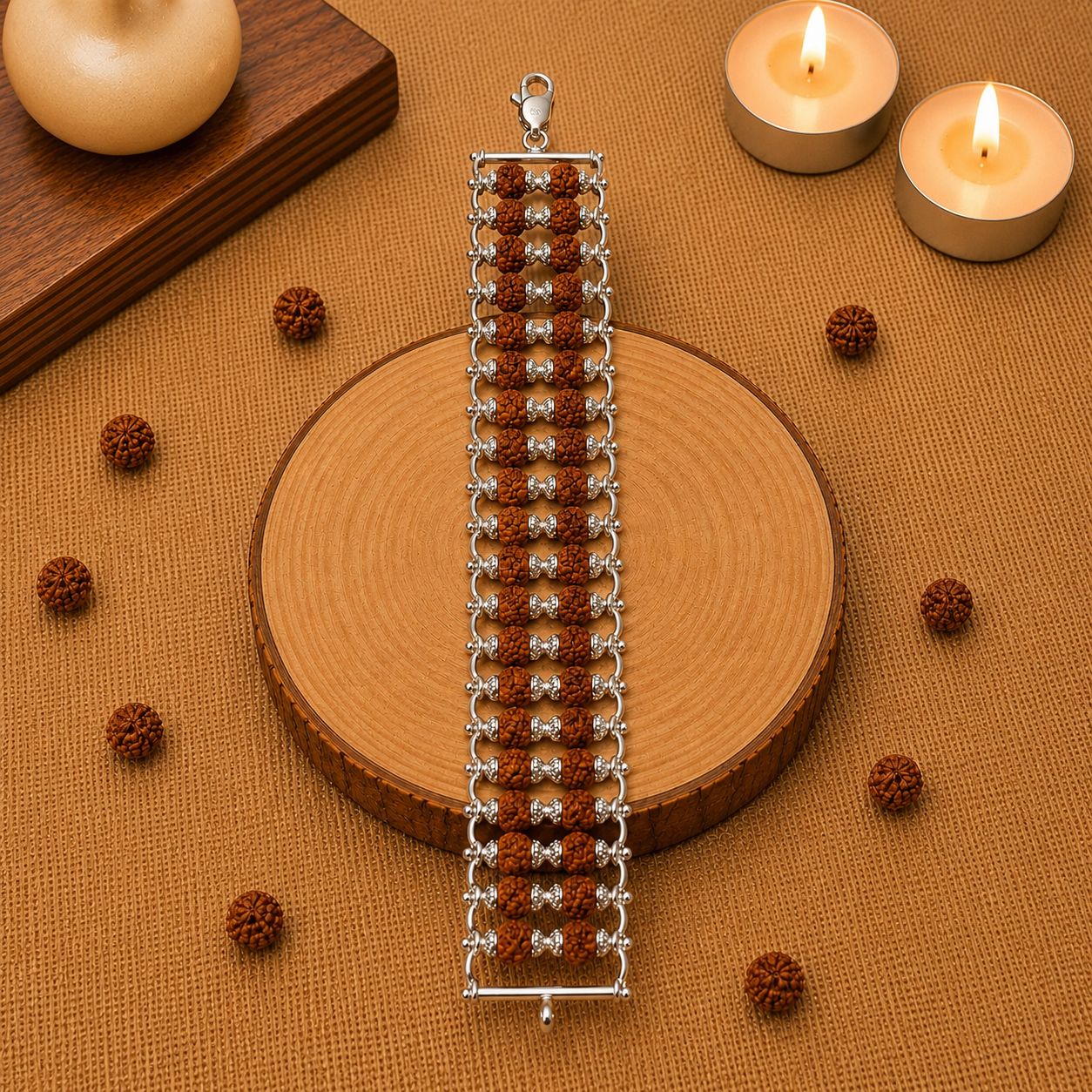 Rudraksha Two Line Bracelet