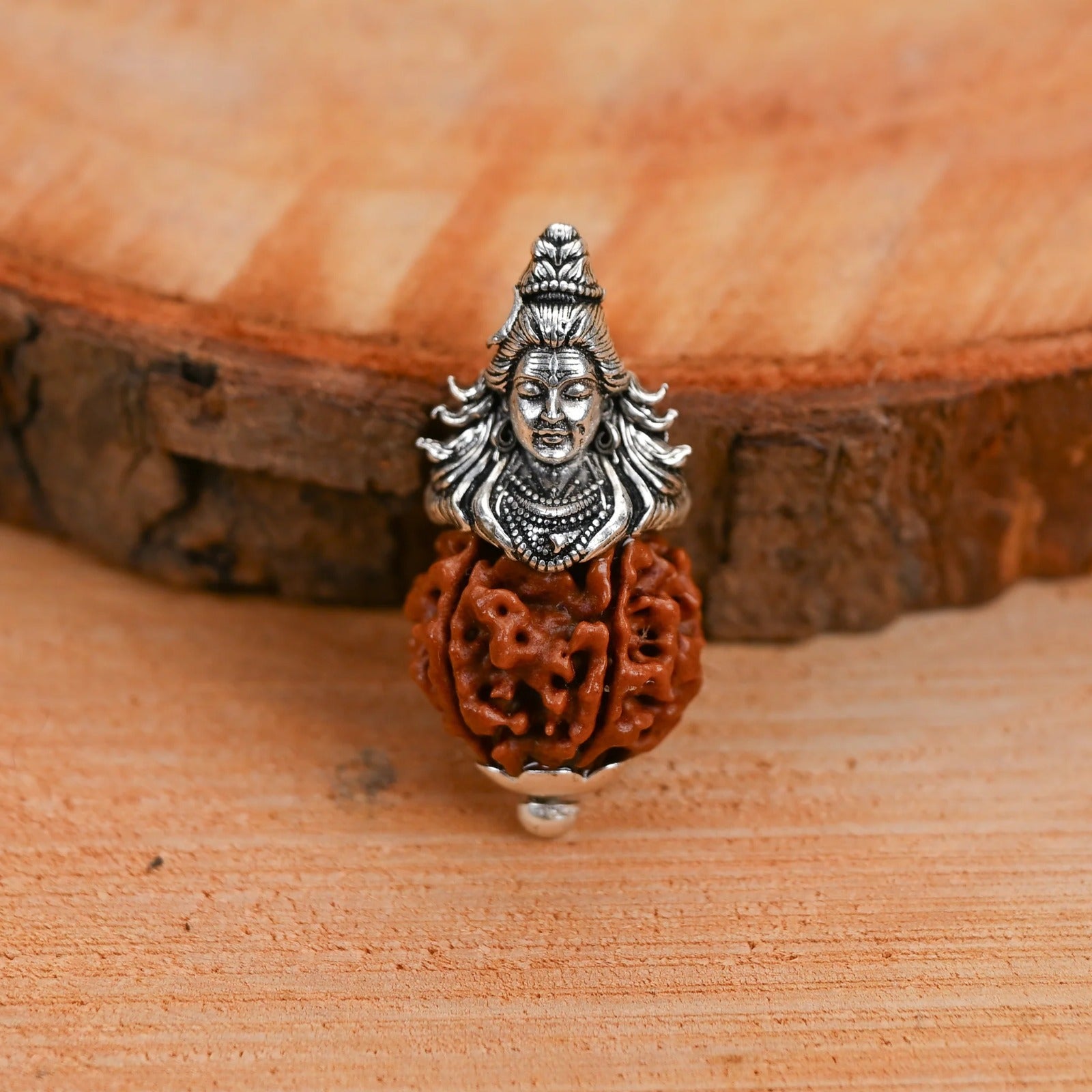 Shiva Pendant with 5 Mukhi Nepali Rudraksha