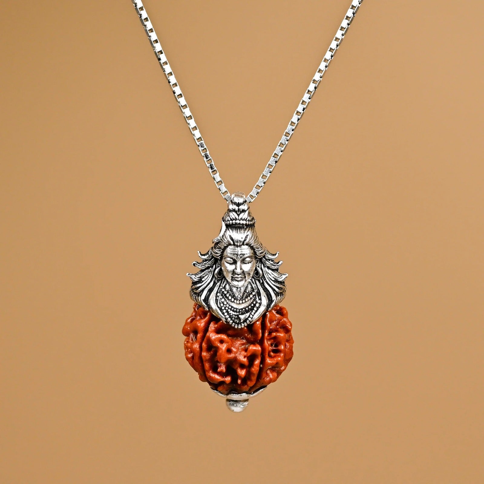 Shiva Pendant with 5 Mukhi Nepali Rudraksha