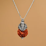Shiva Pendant with 5 Mukhi Nepali Rudraksha