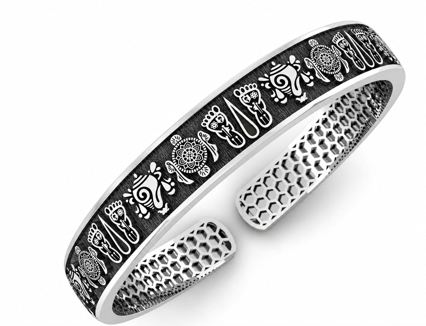 Tirupati Balaji Charan Paduka Silver Kada