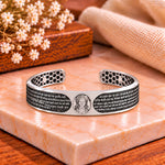 Hanuman Face with Hanuman Chalisa Silver Kada