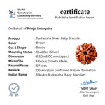 Rudraksha Silver Bracelet Single Line for Kids