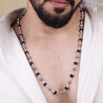 Orignal Karungali Silver Mala with Ornate Sphere Beads