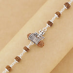 Rudraksha Silver Trishul With Mahadev Bracelet