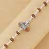 Rudraksha Silver Trishul With Mahadev Bracelet