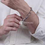 Rudraksha With Om Cap Silver Bracelet