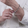 Rudraksha With Om Cap Silver Bracelet