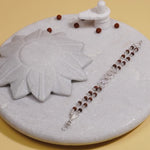 Rudraksha Silver Goga Brooch Double Line Bracelet