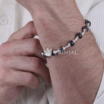 Karungali Beads Silver Bracelet