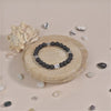 Lava Stone with Om Namah Shivay Silver Beads Bracelet
